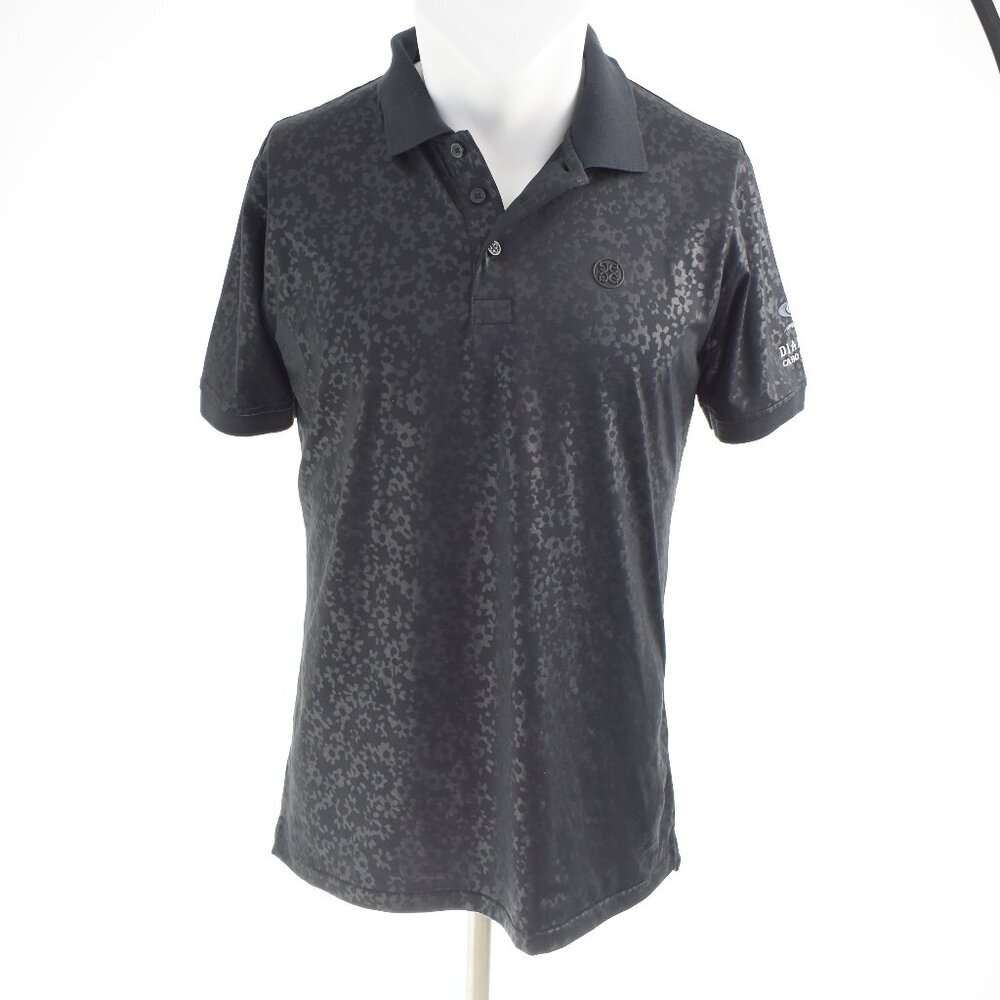 G/FORE Black Flower Design Polo - Size Medium